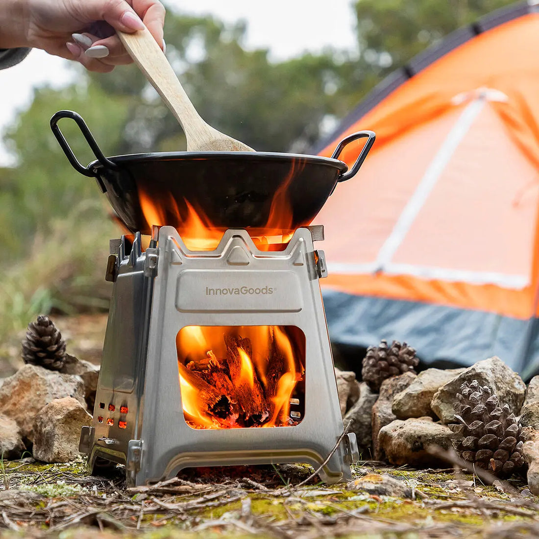 About-the-Collapsible-Steel-Camping-Stove-Flamet-InnovaGoods Sunsetmount